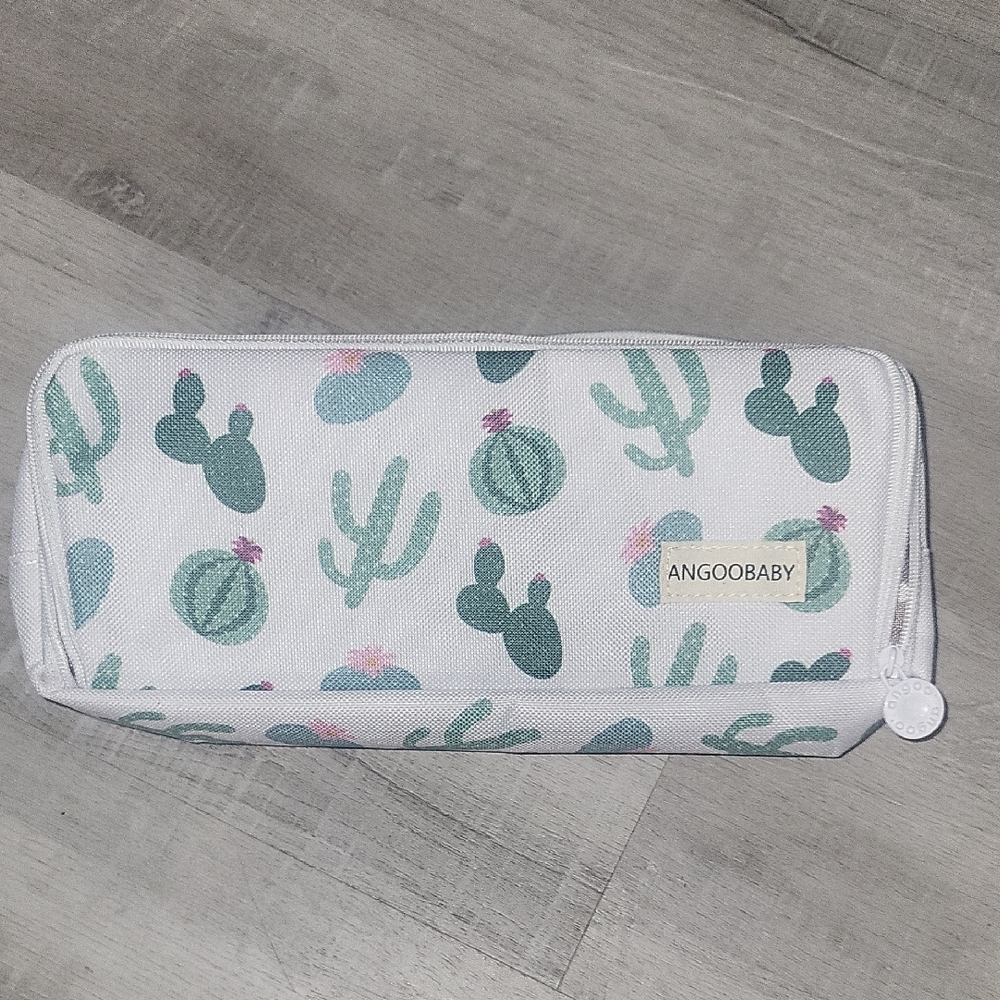 ANGOOBABY Large Pencil Case Big Capacity 3 Compartments Canvas Pencil Pouch